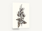 Ink Wash Botanical Spray, sepia ink wash botanical stem, floral canvas wall art print ready to hang