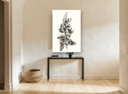 Ink Wash Botanical Spray floral canvas print on the wall of a hallway