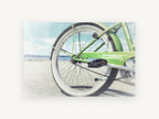 Green Beach Cruiser, coastal canvas wall art print, front view