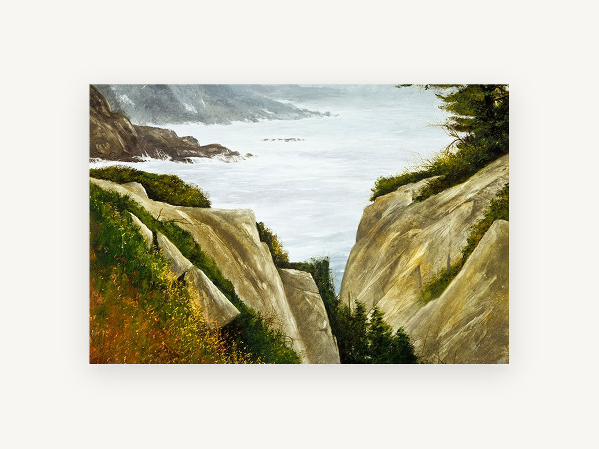 Cliff Gap Overlook, coastal canvas wall art print, front view
