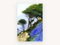 Bluebell Cliffside, floral canvas wall art print, front view