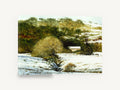 Snowy Hollow Barn, snowy hillside barn landscape painting, landscape canvas wall art print ready to hang
