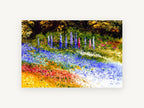 Delphinium Garden Drift, floral canvas wall art print, front view