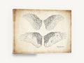 Four Feathered Wings, vintage bird wing illustration, animal canvas wall art print ready to hang