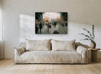 Autumn Boulevard Promenade city canvas print on the wall of a living room