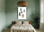 Five Spotted Beetles animal canvas print on the wall of a bedroom