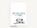 Bulldog Not Feelin' It, bulldog humour illustration typography, animal canvas wall art print ready to hang