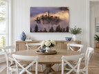 Island Church Dawn landscape canvas print on the wall of a Hamptons dining room