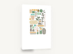 Paper Cutout Garden, plant collage paper cutout botanical, floral canvas wall art print ready to hang