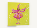 Pink Fairy with Star Wand, pink fairy star wand children's illustration, floral canvas wall art print ready to hang