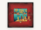 Red Island Sails, coastal canvas wall art print, front view