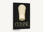 Chef's Toque Cuisine, chef hat cuisine kitchen typography, kitchen canvas wall art print ready to hang