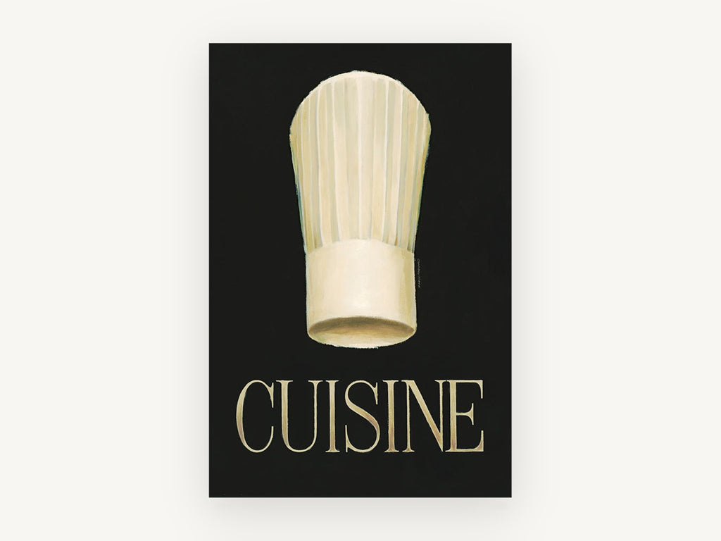 Chef's Toque Cuisine, kitchen canvas wall art print, front view