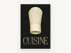 Chef's Toque Cuisine, kitchen canvas wall art print, front view
