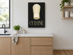 Chef's Toque Cuisine kitchen canvas print on the wall of a kitchen
