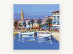 Harbour Palms Afternoon, coastal canvas wall art print, front view