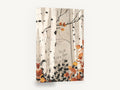 Rustic Birch Collage, birch trees autumn leaves collage, floral canvas wall art print ready to hang