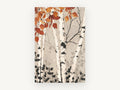 Autumn Birch Silhouettes, floral canvas wall art print, front view