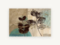 Leaf Prints on Teal, floral canvas wall art print, front view