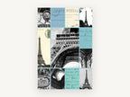 Paris Postcard Collage, eiffel tower postcard collage, city canvas wall art print, front view