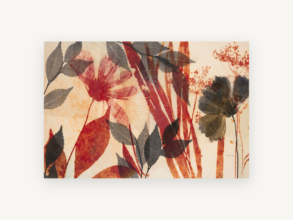 Pressed Garden Silhouettes, floral canvas wall art print, front view
