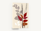 Crimson Leaves Silhouette, red autumn leaves botanical illustration, floral canvas wall art print ready to hang