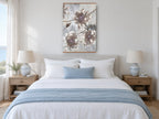 Taupe Anemone Blooms floral canvas print on the wall of a coastal bedroom