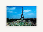 Trocadéro Fountains View, eiffel tower and fountains paris photograph, city canvas wall art print, front view