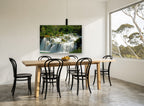 Terraced Falls Cascade landscape canvas print on the wall of a dining room