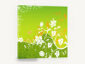 Green Meadow Swirl, green and white floral vector butterflies, floral canvas wall art print ready to hang