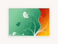 Swirling Green and Amber, floral canvas wall art print, front view