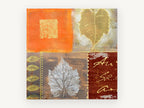 Autumn Leaf Patchwork, floral canvas wall art print, front view