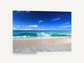 Glassy Shore Break, turquoise wave beach photograph, coastal canvas wall art print ready to hang