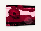 Crimson Poppy Collage, red poppy abstract collage art, floral canvas wall art print ready to hang