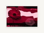 Crimson Poppy Collage, floral canvas wall art print, front view