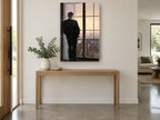 Man at the Paris Window city canvas print on the wall of a entry hall