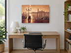 Lamplit Venice Embrace coastal canvas print on the wall of a study