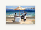 Beachside Dinner Service, coastal canvas wall art print, front view