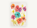 Rainbow Poppy Meadow, floral canvas wall art print, front view