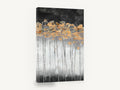 Copper Canopy Dusk, abstract forest copper leaves grey, floral canvas wall art print ready to hang