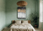 Copper Canopy Night floral canvas print on the wall of a bedroom