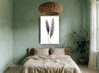 Twin Ears Negative floral canvas print on the wall of a bedroom