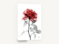 Crimson Rose Glass, red rose x-ray style floral, floral canvas wall art print ready to hang