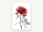 Crimson Rose Glass, floral canvas wall art print, front view