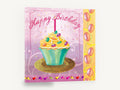 Birthday Cupcake Celebration, birthday cupcake candle illustration kitchen, kitchen canvas wall art print ready to hang
