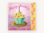 Birthday Cupcake Celebration, kitchen canvas wall art print, front view