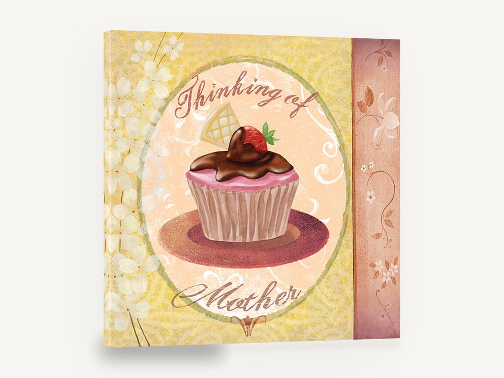 Cupcake for Mother, cupcake thinking of mother kitchen, kitchen canvas wall art print ready to hang