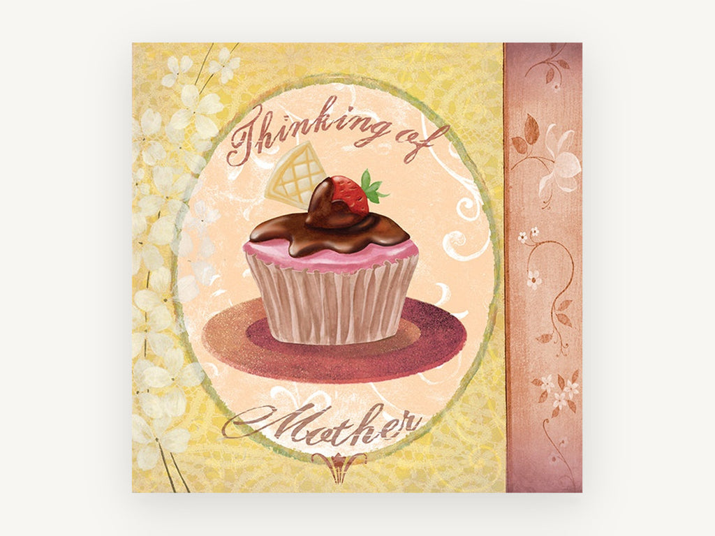 Cupcake for Mother, kitchen canvas wall art print, front view