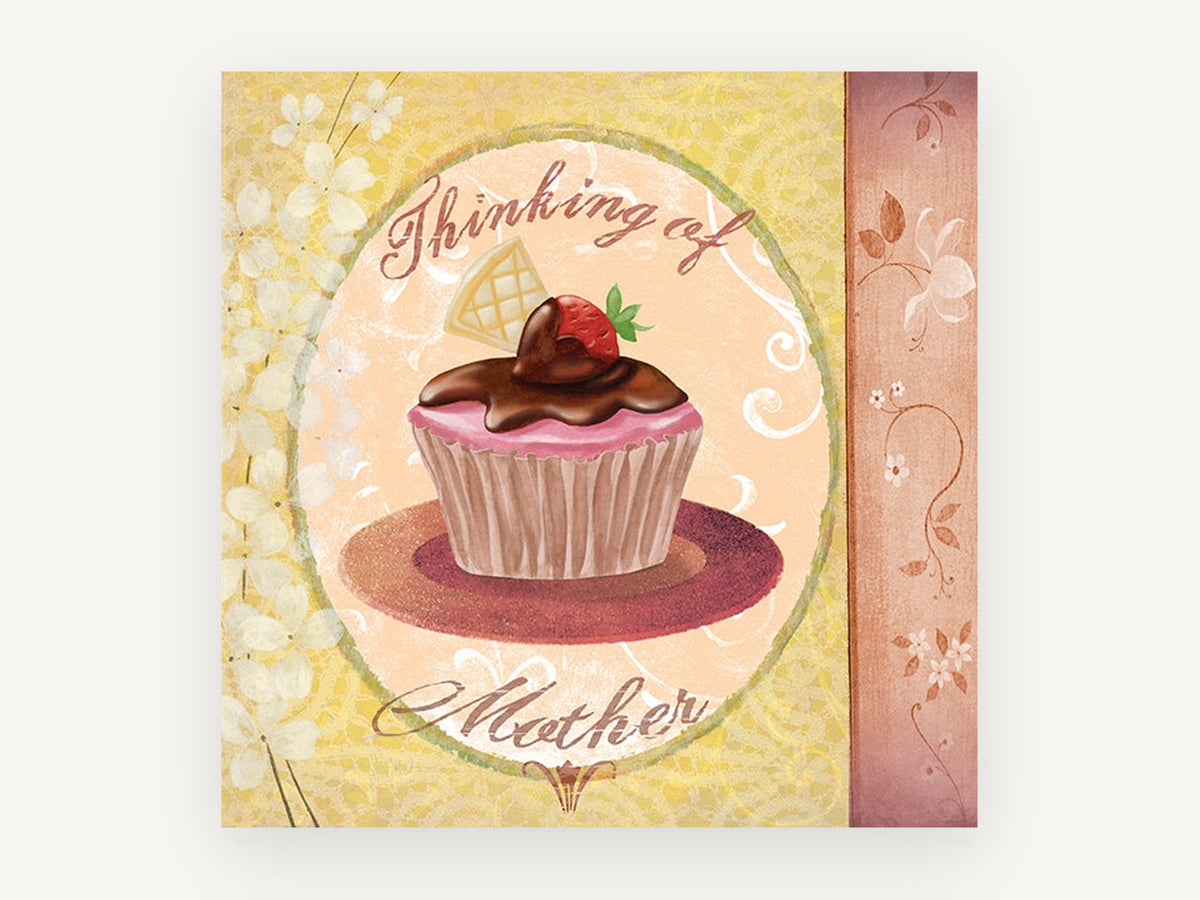 Cupcake for Mother, kitchen canvas wall art print, front view