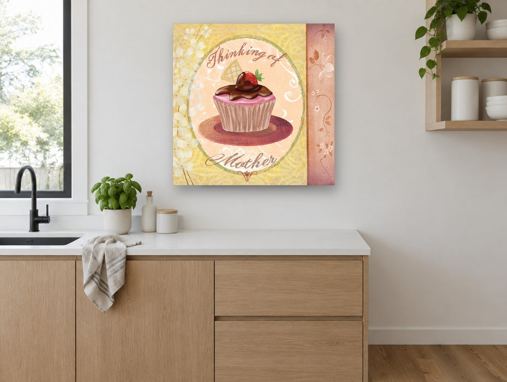 Cupcake for Mother kitchen canvas print on the wall of a kitchen